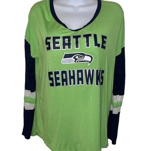 NFL SEATTLE SEAHAWKS Long Sleeve TShirt Jersey Style Size Large (Teens)